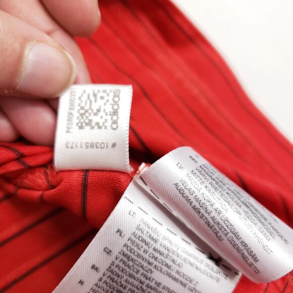 Adidas Clima Cool Striped Polo Shirt Orange And Black Size Large Short Sleeve - Picture 7 of 11